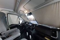 The cab blinds provide protection from heat, cold and prying eyes.